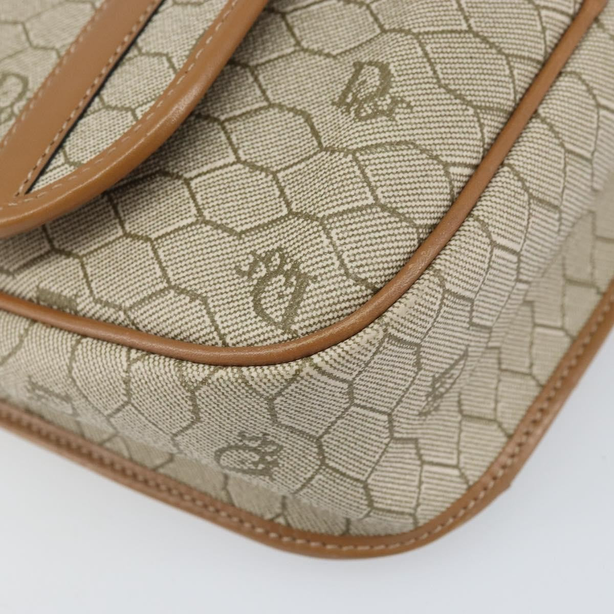 Christian Dior Vintage Honeycomb Shoulder Bag Canvas Beige Pvc,Canvas Shoulder Bag Bag (Pre-Owned)