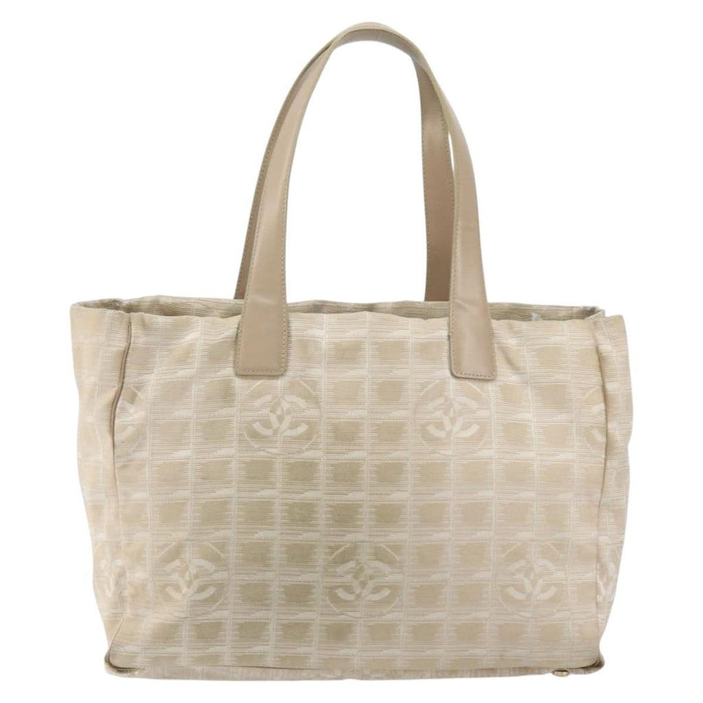 Chanel Travel Line Tote Nylon Beige Nylon Tote Bag Bag
