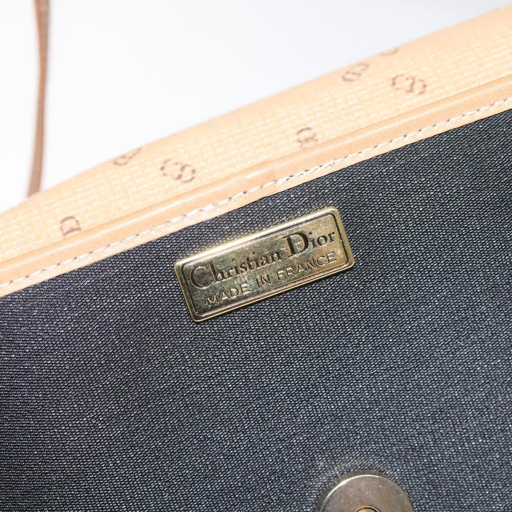 Christian Dior Vintage Cd Flap Shoulder Bag Canvas Black Pvc Shoulder Bag Bag (Pre-Owned)