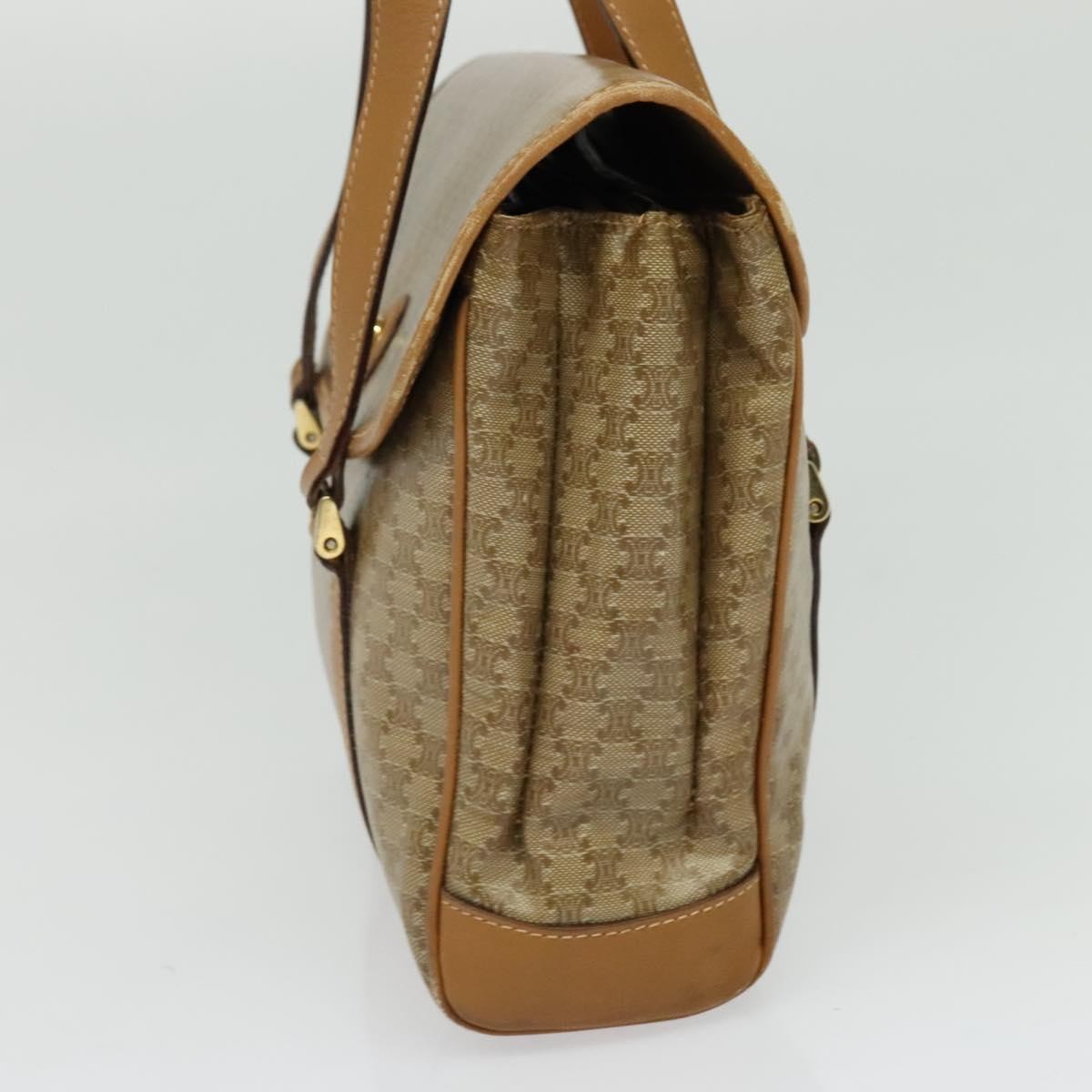 Celine Vintage Macadam Handbag Canvas Beige Canvas Bag