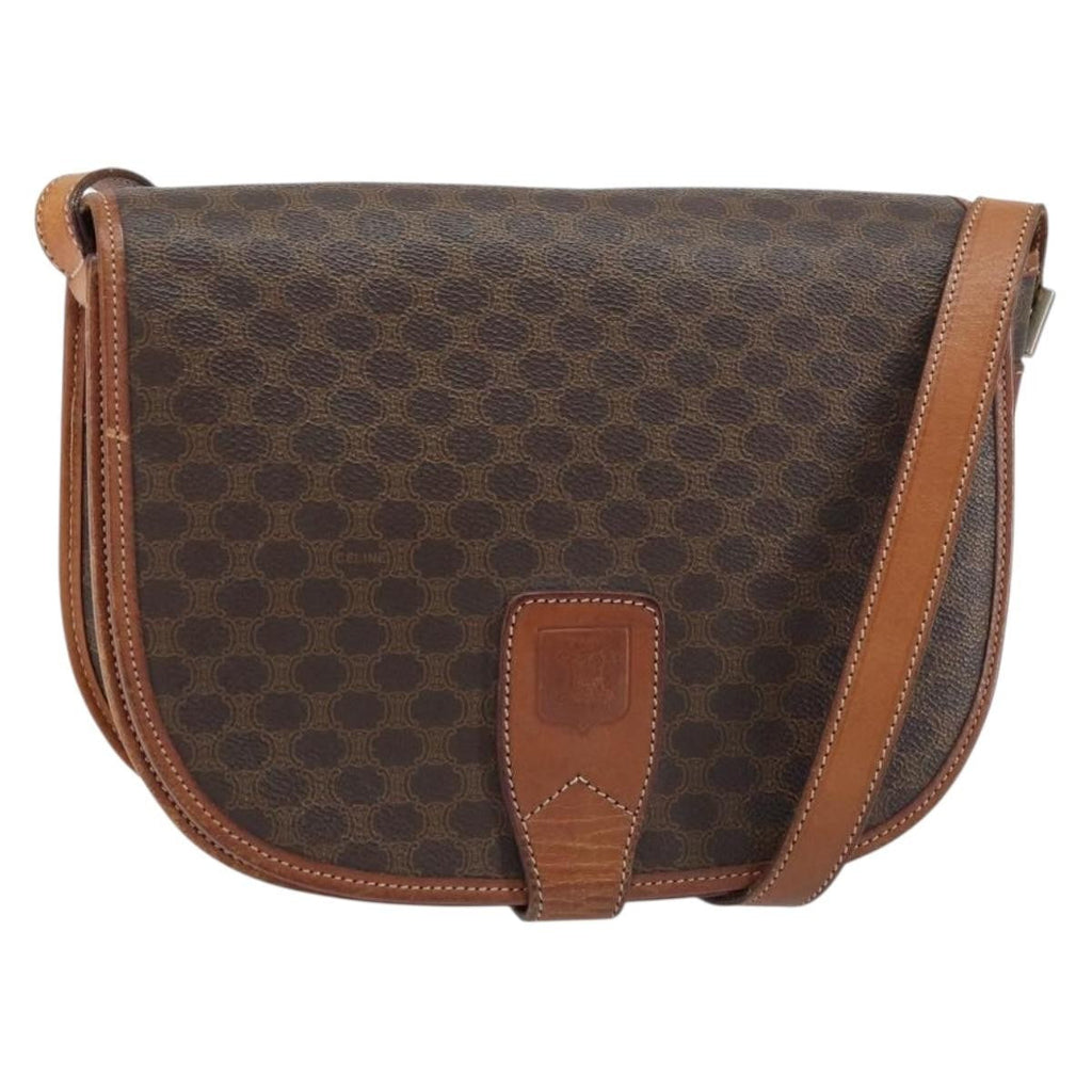 Celine Macadam Shoulder Bag Pvc Leather Brown Pvc Shoulder Bag Bag