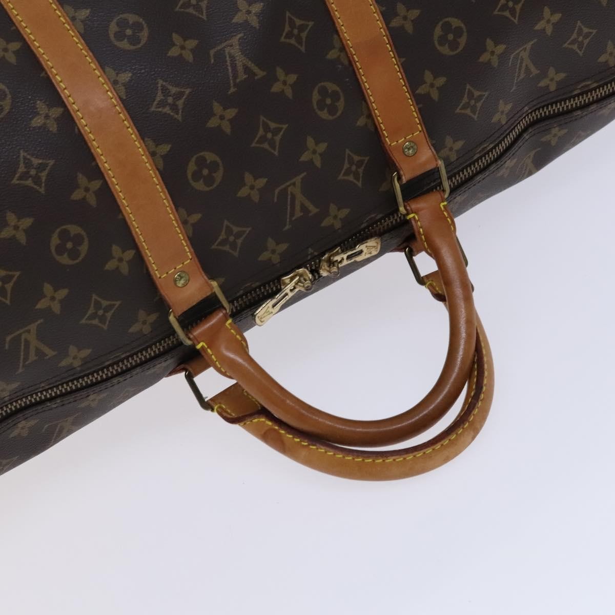 Louis Vuitton Keepall Bandouliere Bag Monogram Canvas Brown Canvas Travel Bag