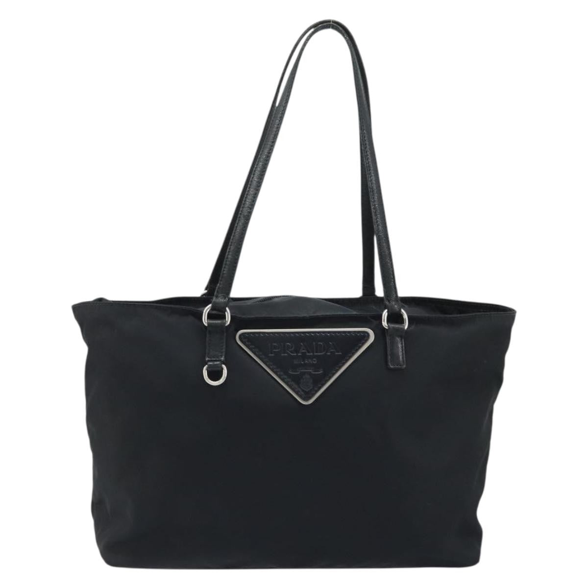 Prada Vintage Zip Tote Tessuto Black Nylon Tote Bag Bag