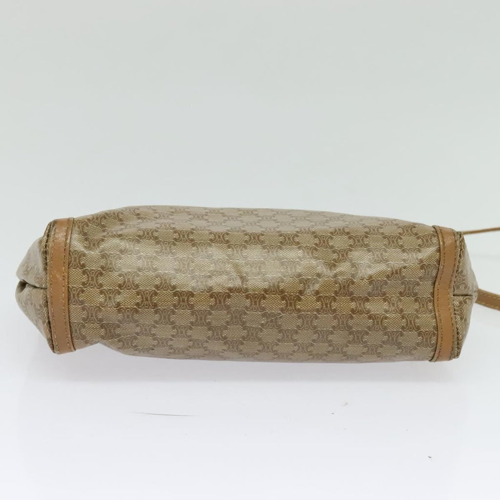 Celine Macadam Shoulder Bag Pvc Leather Beige Pvc Bag