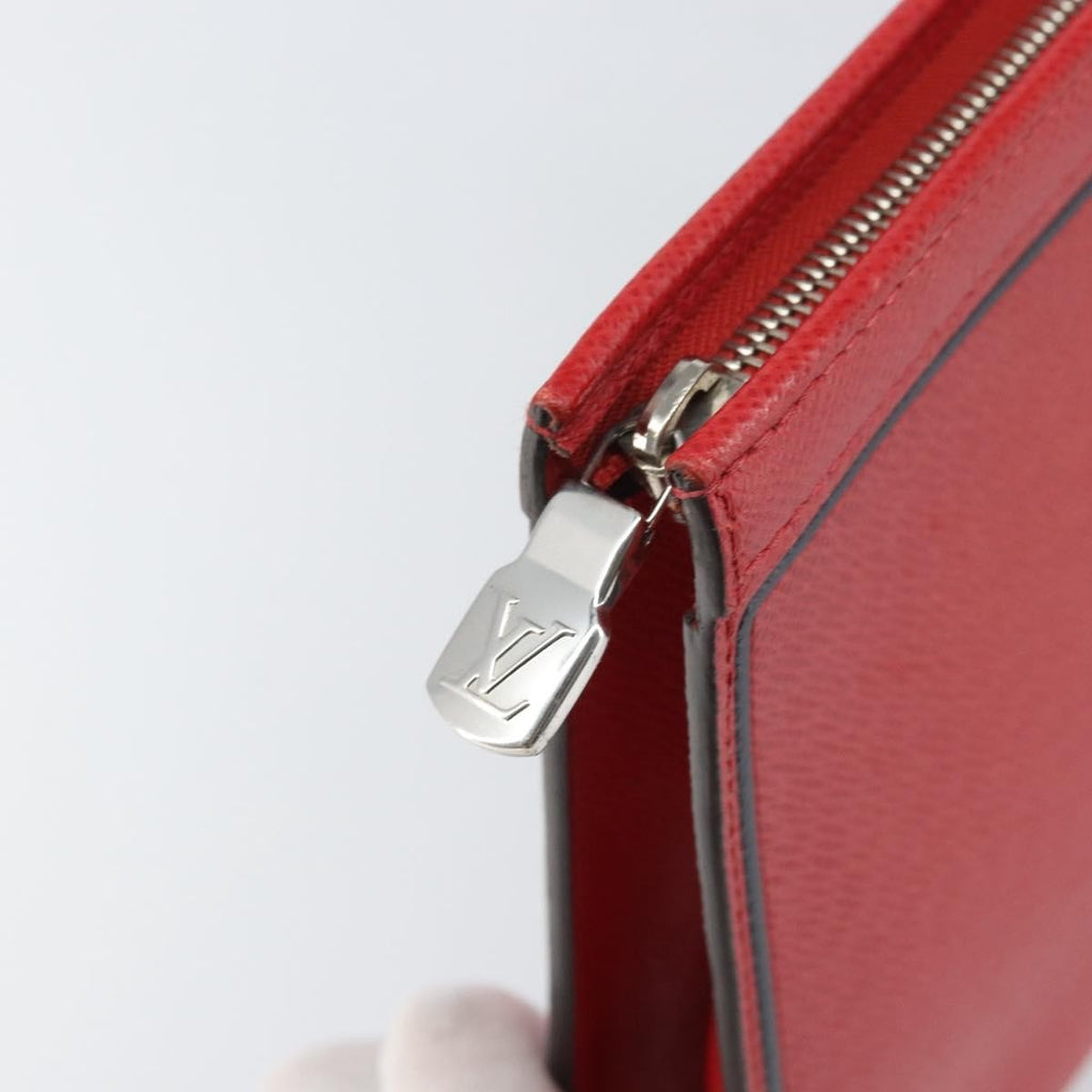 Louis Vuitton Pochette Voyage Taiga Leather Red Leather Clutche & Pouche Bag