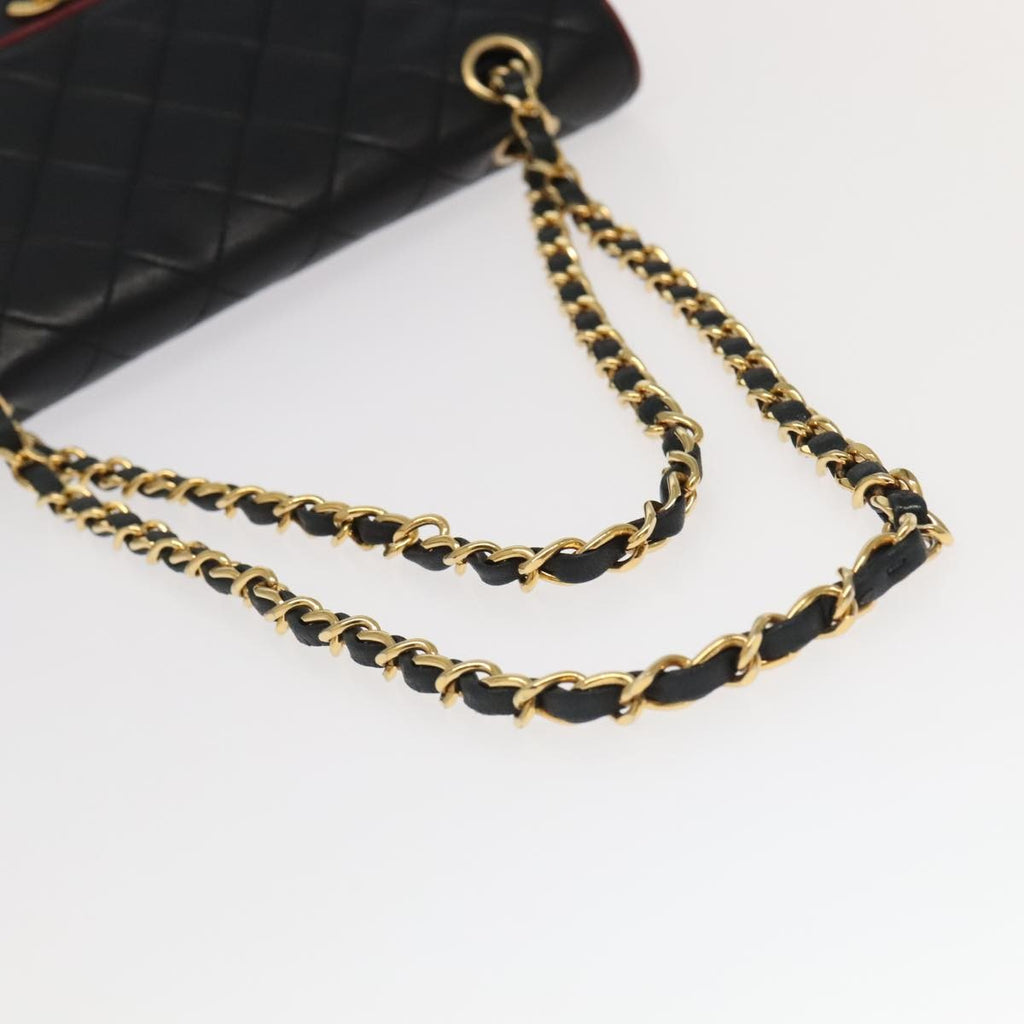Chanel Flap Shoulder Bag Leather Black Leather Handbag