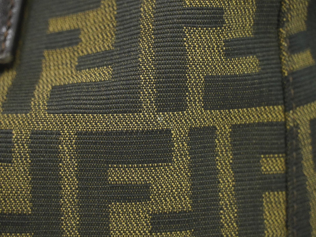 Fendi Zucca Tote Bag Ff Motif Brown Canvas Handbag