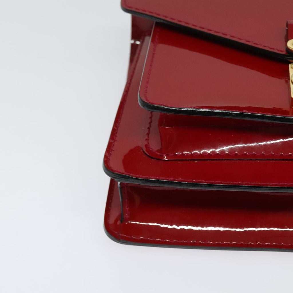 Louis Vuitton Monceau Handbag Vernis Red Patent_Leather Handbag