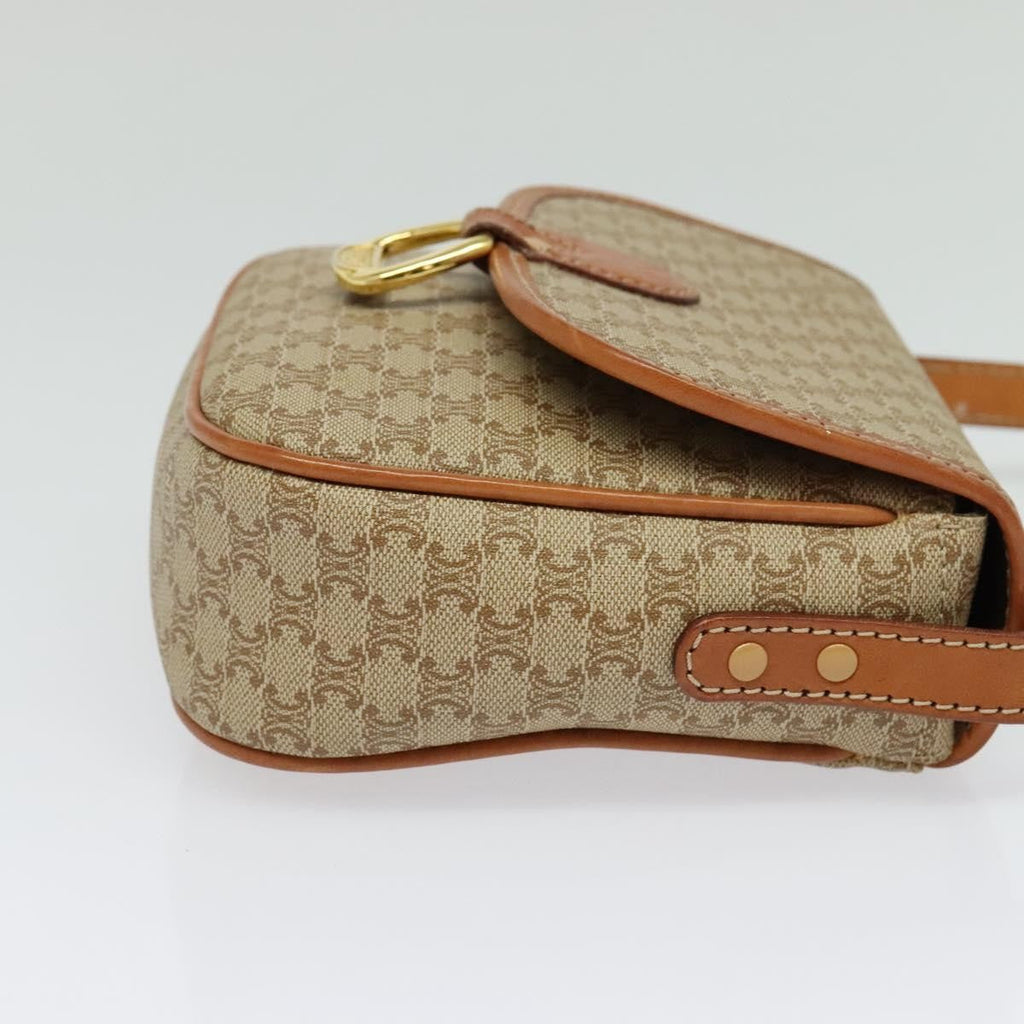 Celine Vintage Macadam Shoulder Bag Canvas Beige Canvas Bag