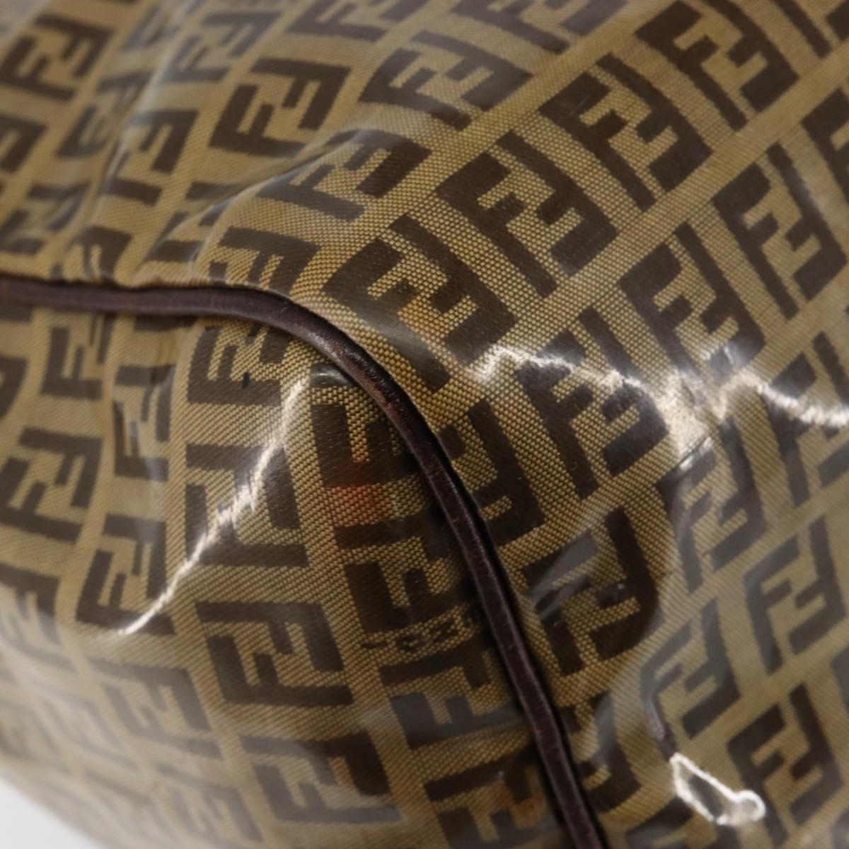 Fendi Zip Tote Canvas Beige Canvas Tote Bag Bag