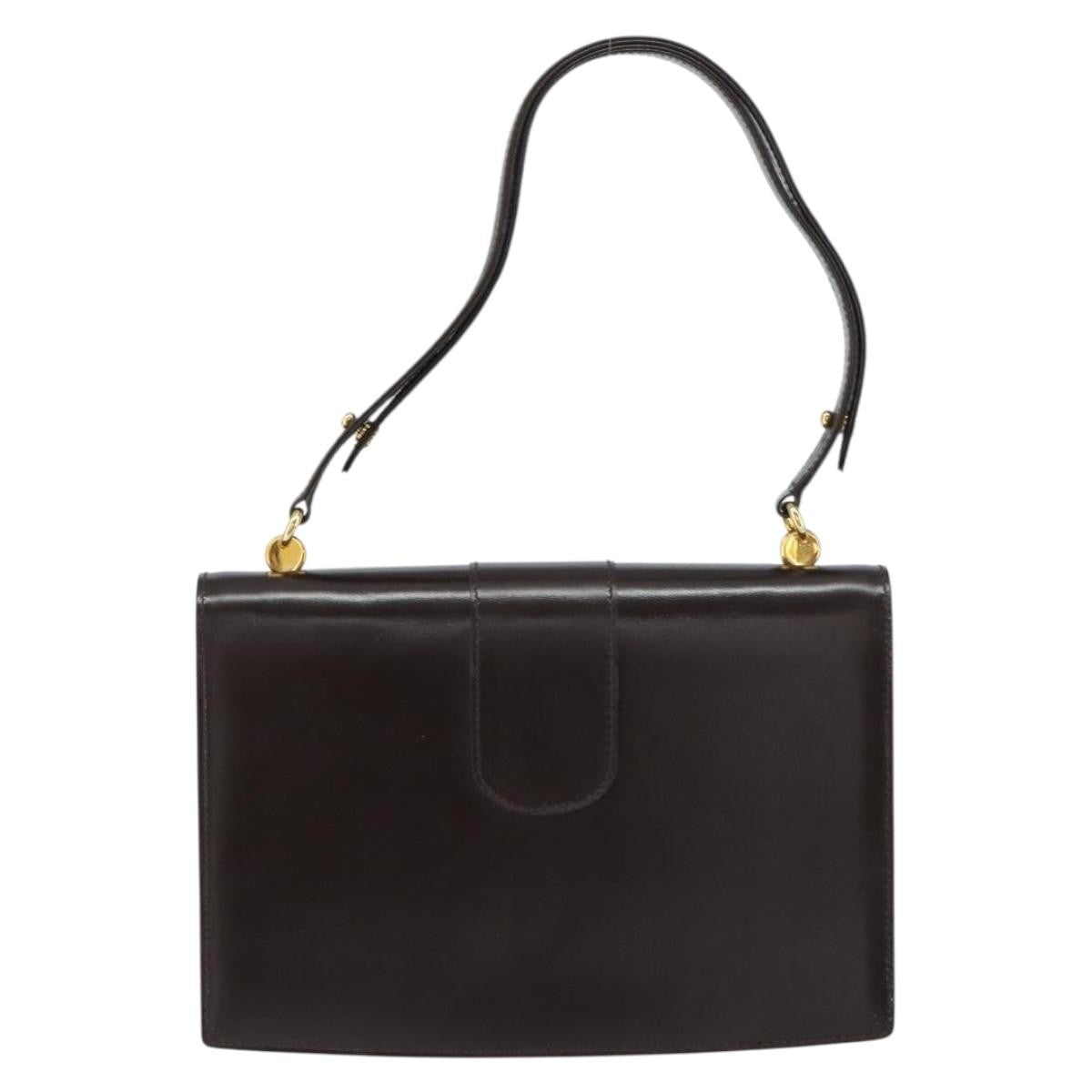 Gucci Vintage Shoulder Bag Leather Brown Leather Shoulder Bag Bag (Pre-Owned)
