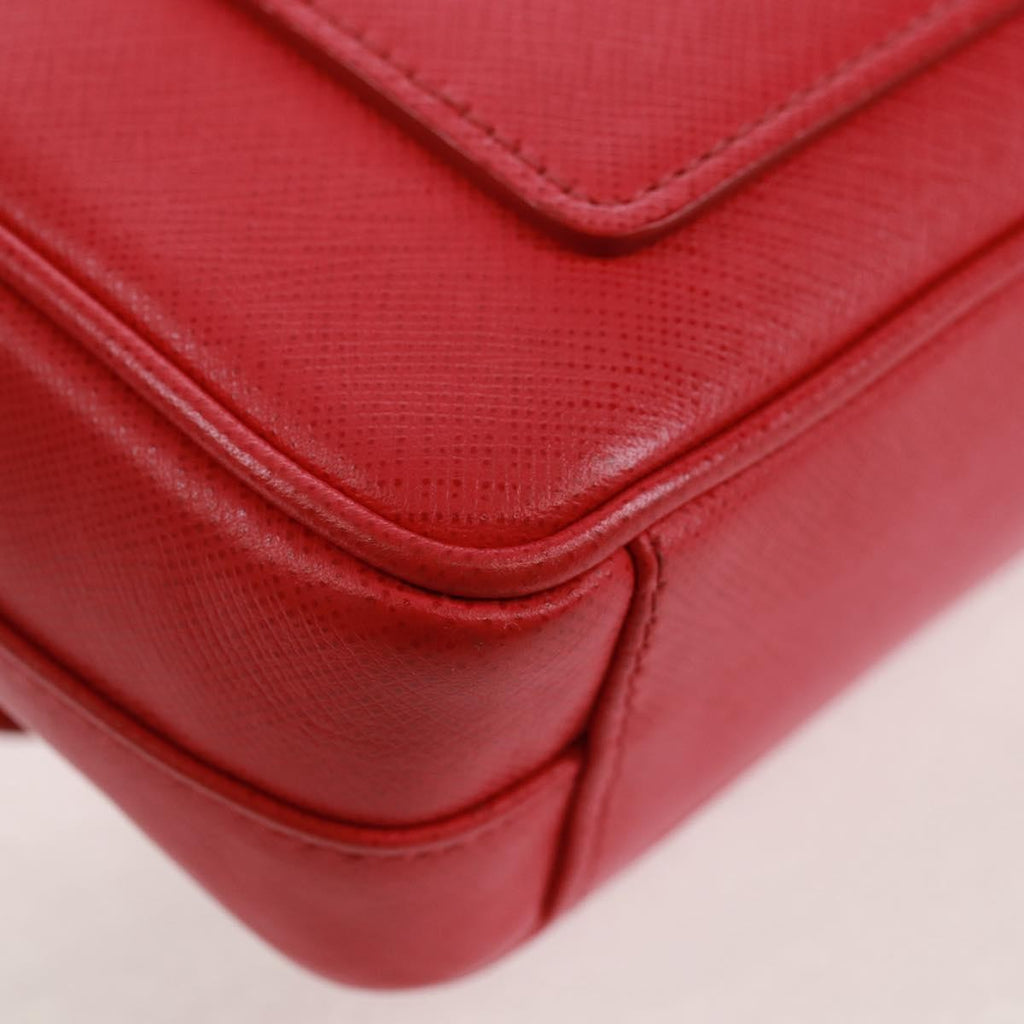 Prada Sound Chain Shoulder Bag Saffiano Leather Red Leather Shoulder Bag Bag
