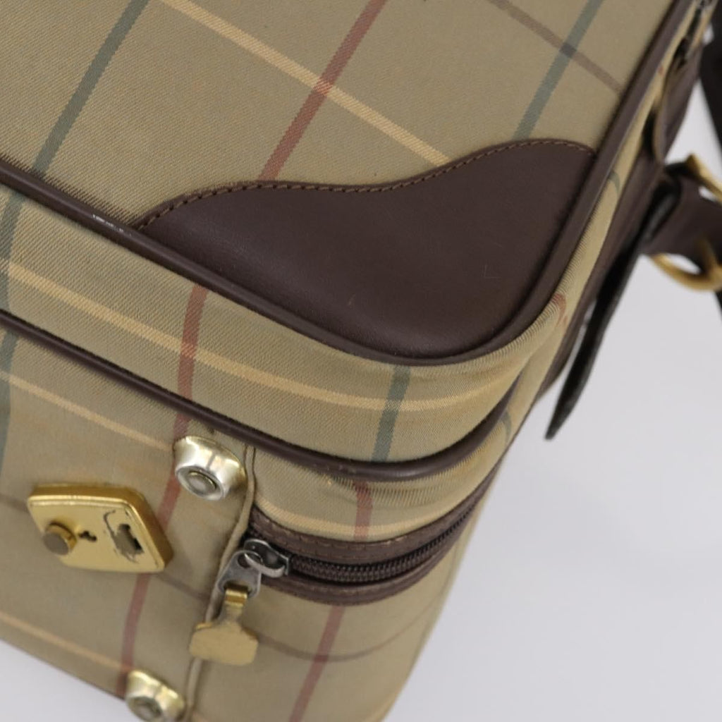 Burberry Nova Check Boston Bag Canvas Beige Canvas Travel Bag