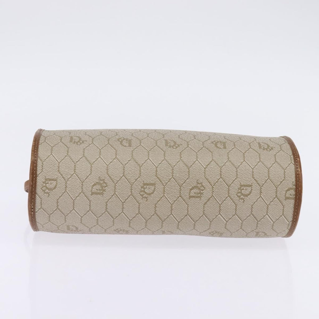 Christian Dior Vintage Honeycomb Shoulder Bag Canvas And Leather Beige Canvas Bag (Pre-Owned)