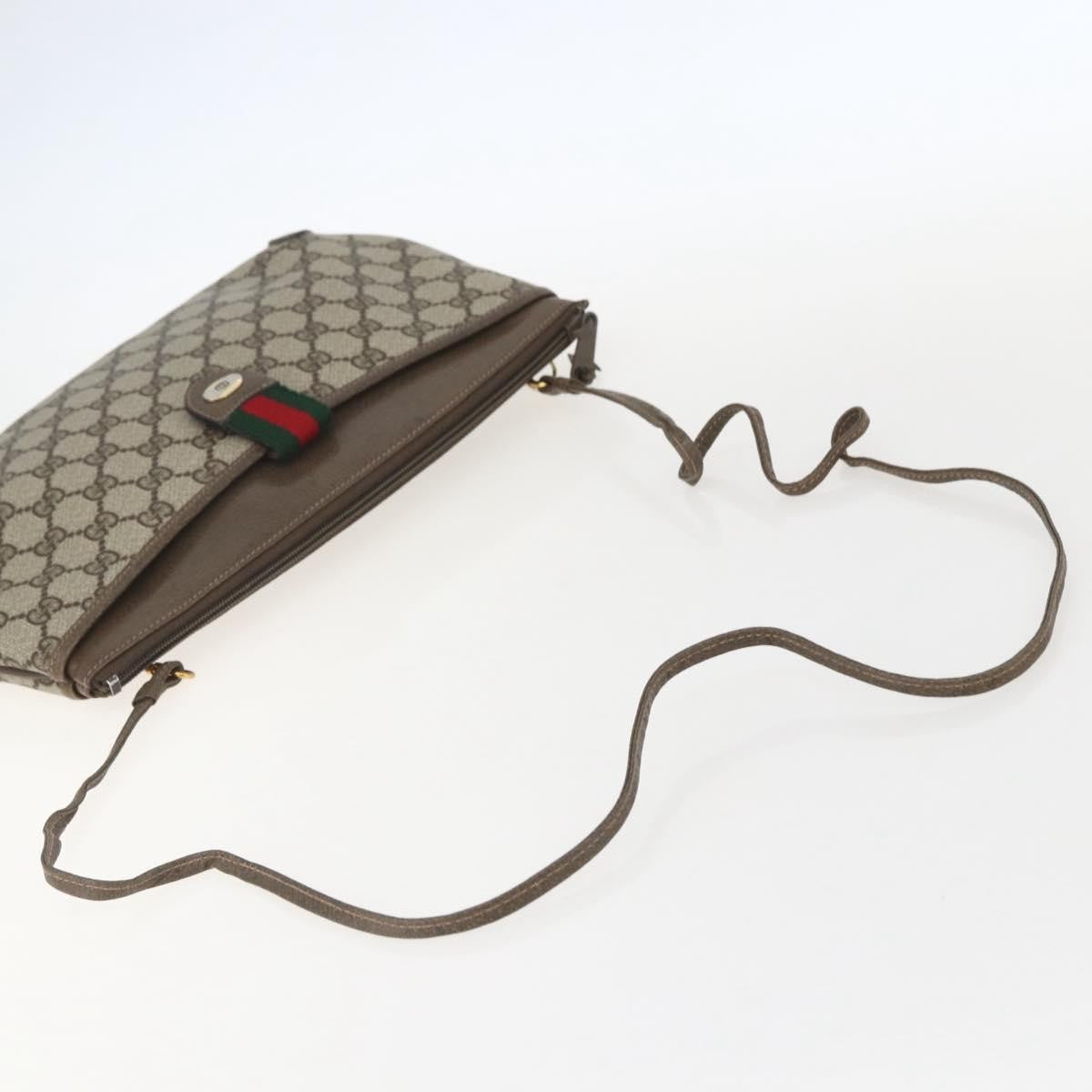 Gucci Vintage Web Crossbody Bag Gg Coated Canvas Beige Canvas Shoulder Bag Bag (Pre-Owned)