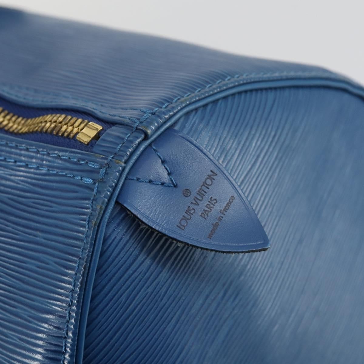 Louis Vuitton Keepall Bag Epi Leather Blue Leather Travel Bag