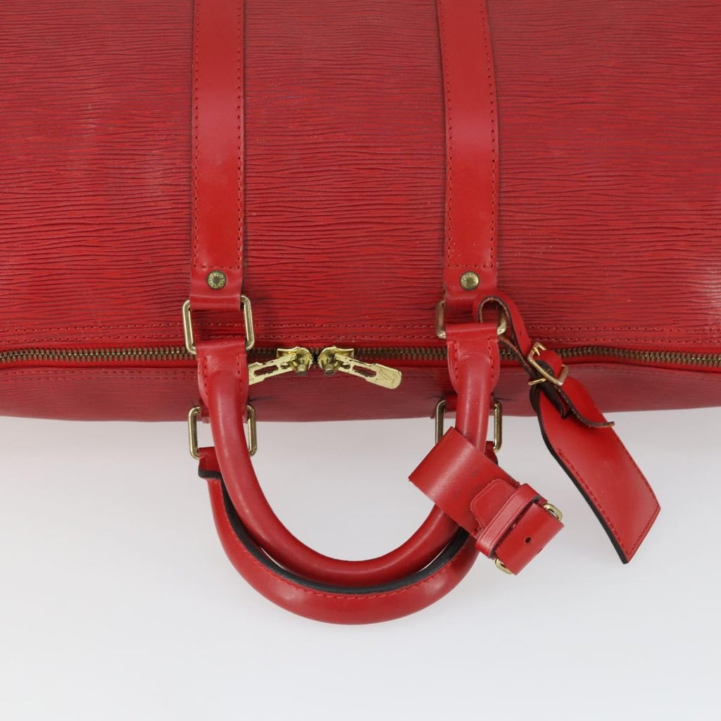 Louis Vuitton Keepall Bag Epi Leather Red Leather Travel Bag