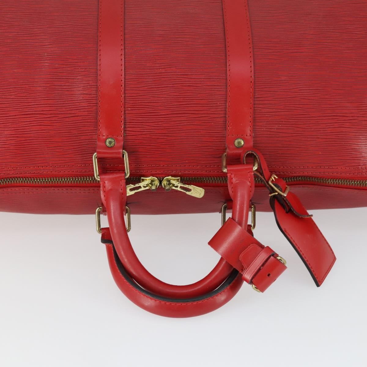 Louis Vuitton Keepall Bag Epi Leather Red Leather Travel Bag