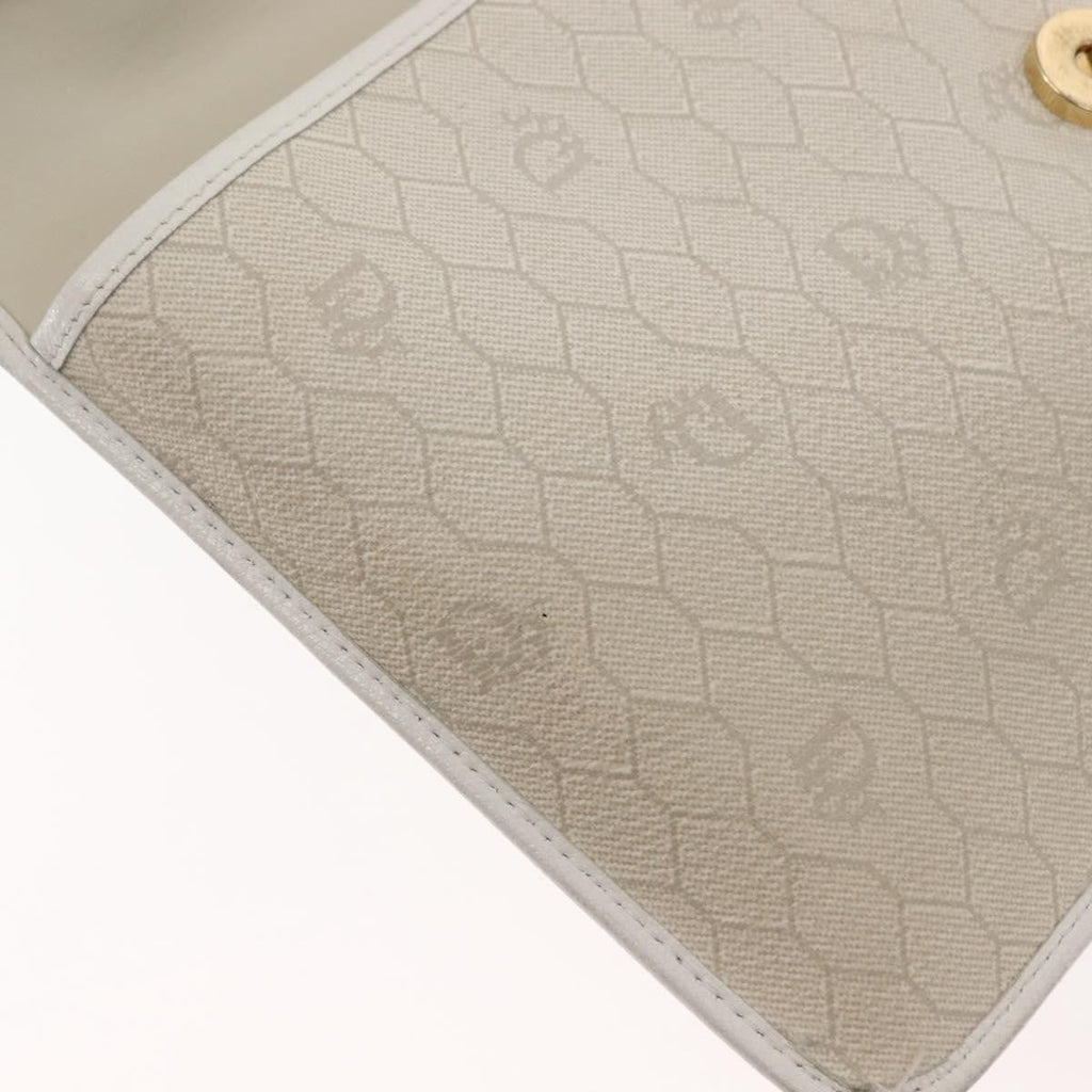 Christian Dior Vintage Honeycomb Clutch Canvas White Canvas Clutche & Pouche Bag (Pre-Owned)