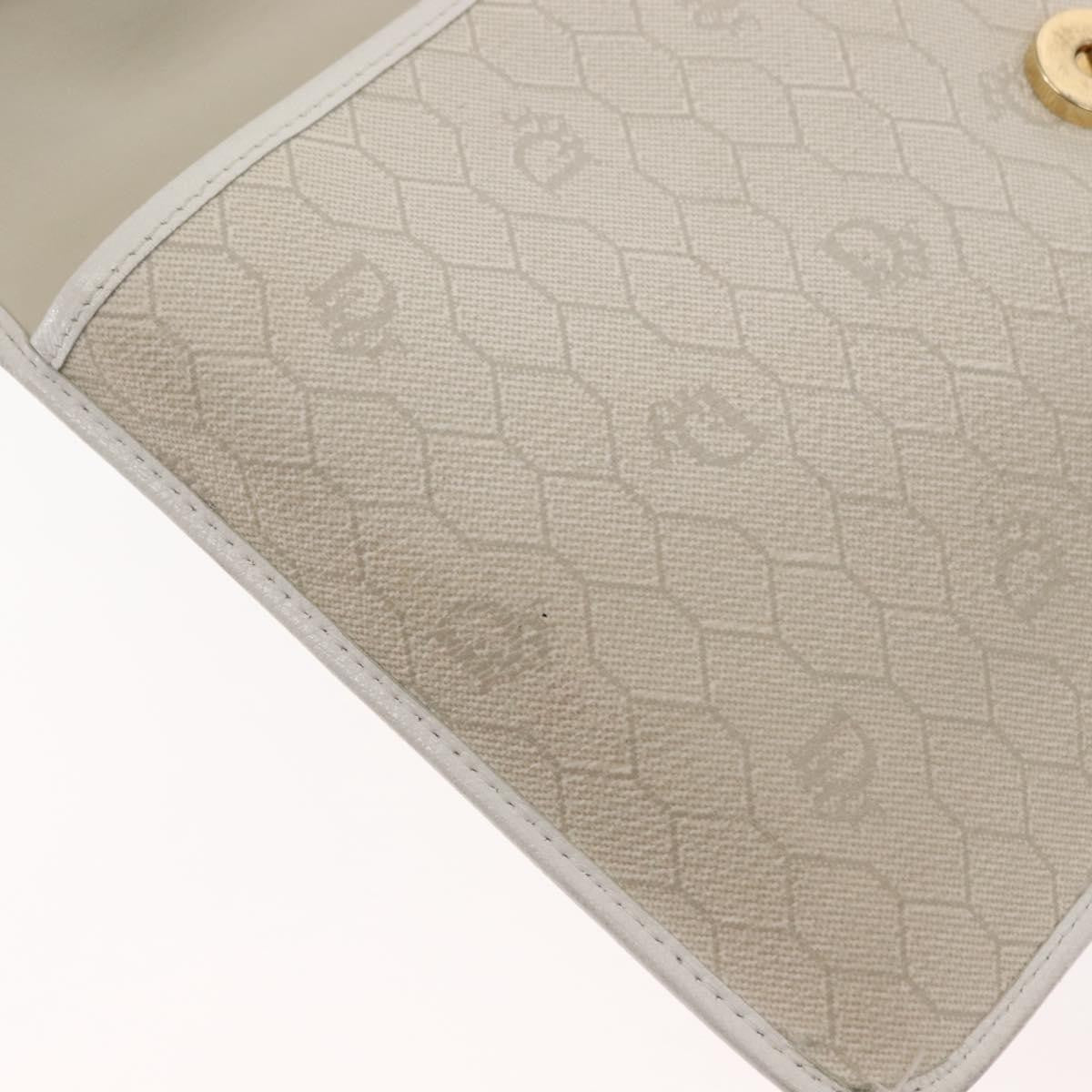 Christian Dior Vintage Honeycomb Clutch Canvas White Canvas Clutche & Pouche Bag (Pre-Owned)
