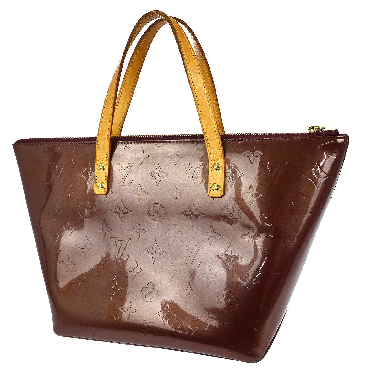 Louis Vuitton Bellevue Handbag Monogram Vernis Purple Patent_Leather Handbag