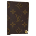 Louis Vuitton Porte Cartes Pression Card Case Monogram Canvas Brown Canvas Card Holders Accessory