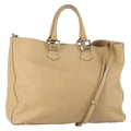 Fendi Twins Tote Leather Beige Leather Tote Bag Bag