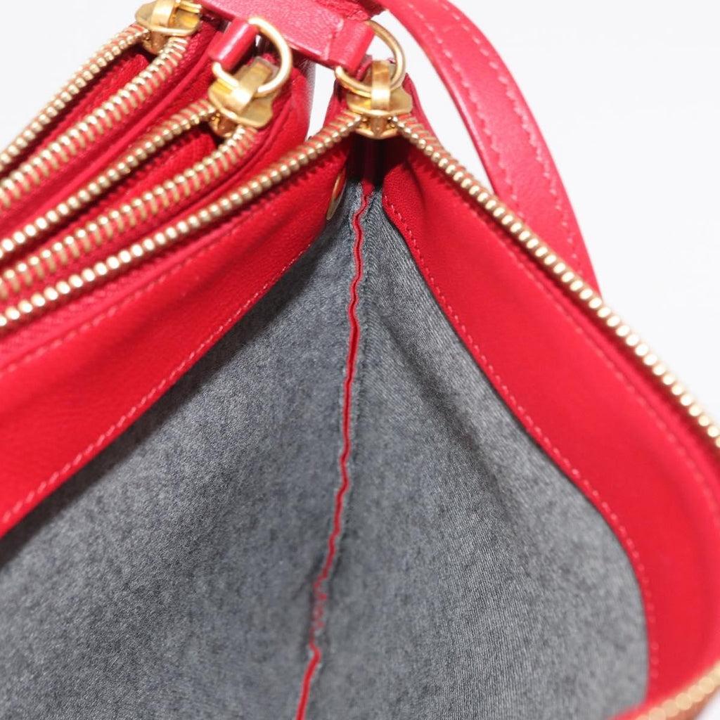 Celine Trio Crossbody Bag Leather Red Leather Shoulder Bag Bag