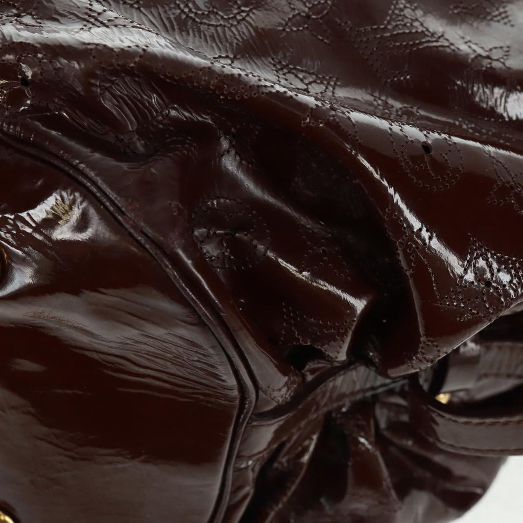 Louis Vuitton L Hobo Surya Leather Brown Patent_Leather Tote Bag