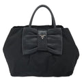 Prada Bow Tote Tessuto With Leather Black Nylon Tote Bag Bag