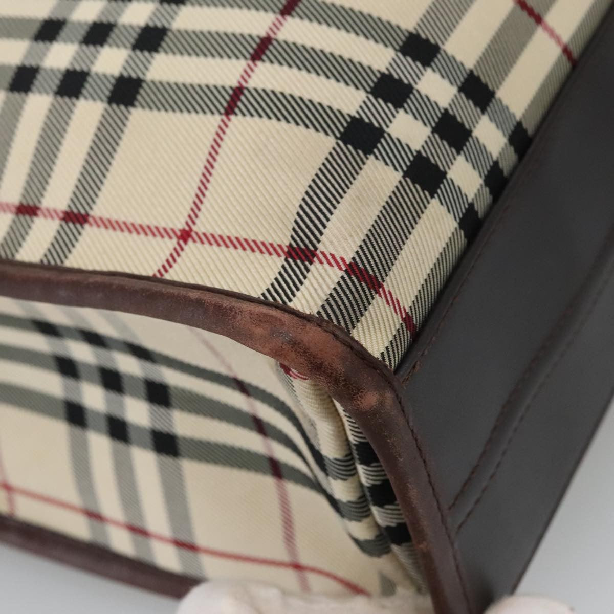 Burberry Nova Check Tote Canvas And Leather Beige Canvas Tote Bag