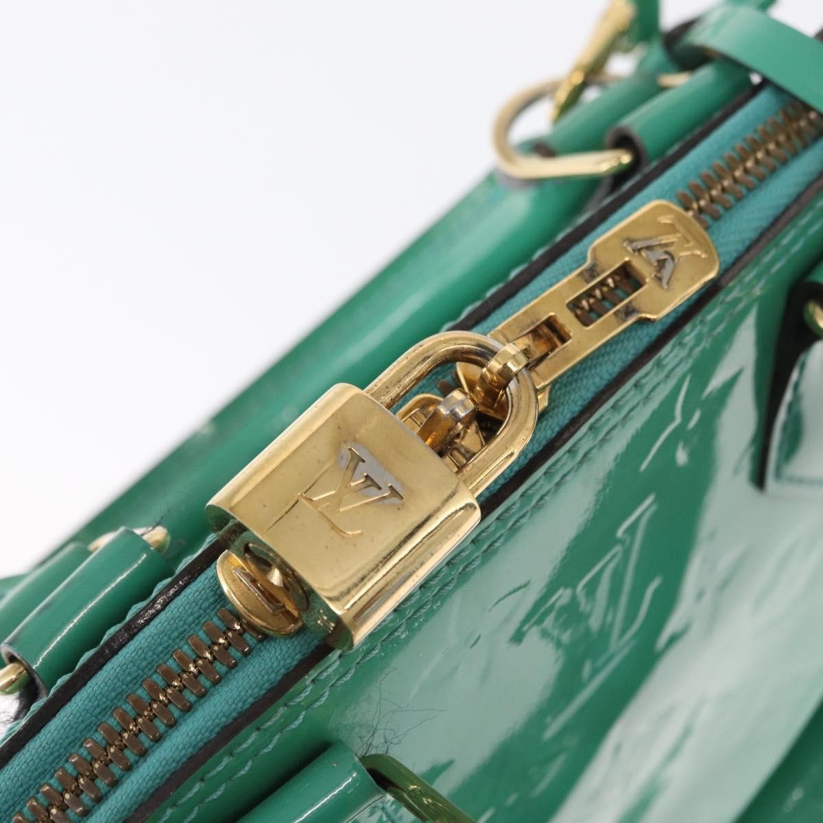Louis Vuitton Alma Handbag Monogram Vernis Blue Patent_Leather Handbag