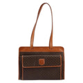 Celine Vintage Macadam Tote Bag Canvas And Leather Brown Canvas Tote Bag Bag