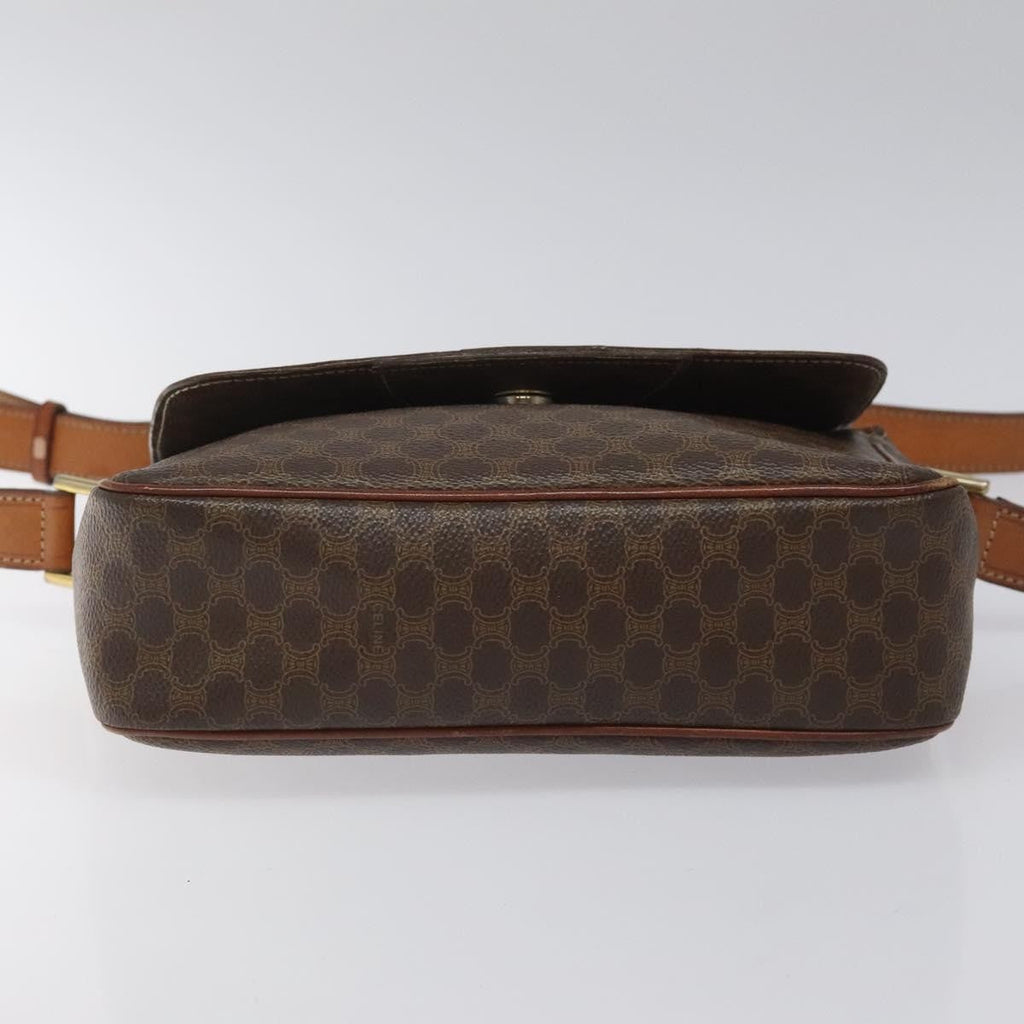 Celine Macadam Shoulder Bag Canvas Brown Canvas Shoulder Bag Bag