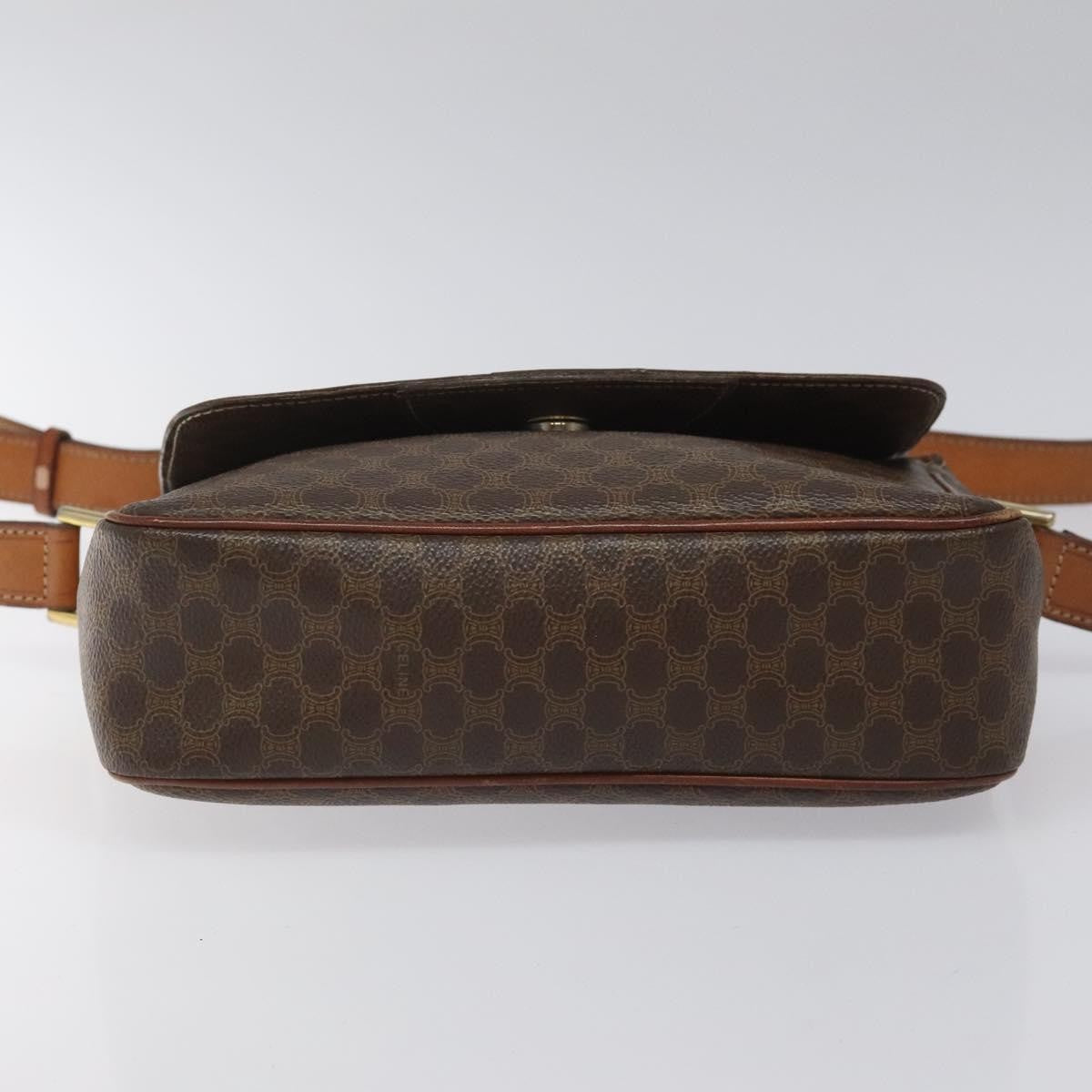 Celine Macadam Shoulder Bag Canvas Brown Canvas Shoulder Bag Bag