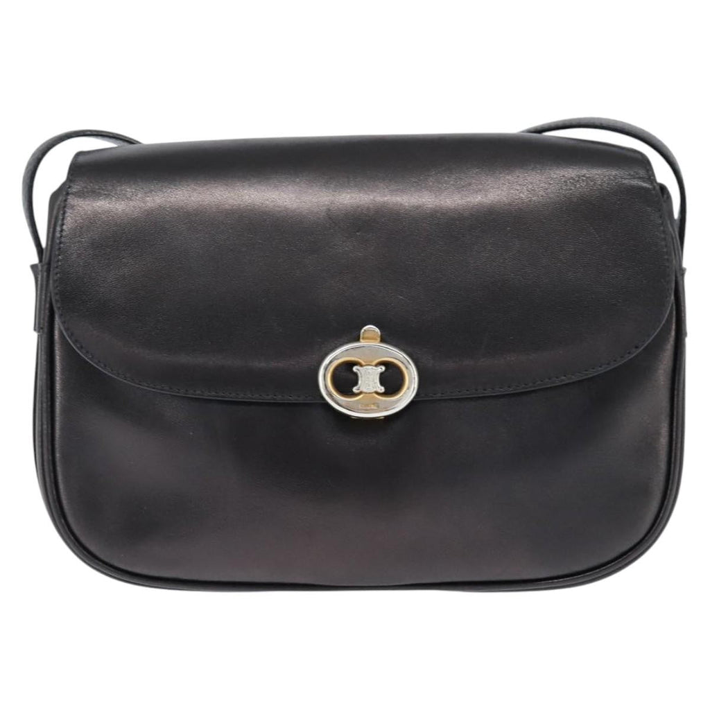 Celine Vintage Triomphe Shoulder Bag Leather Brown Leather Shoulder Bag Bag