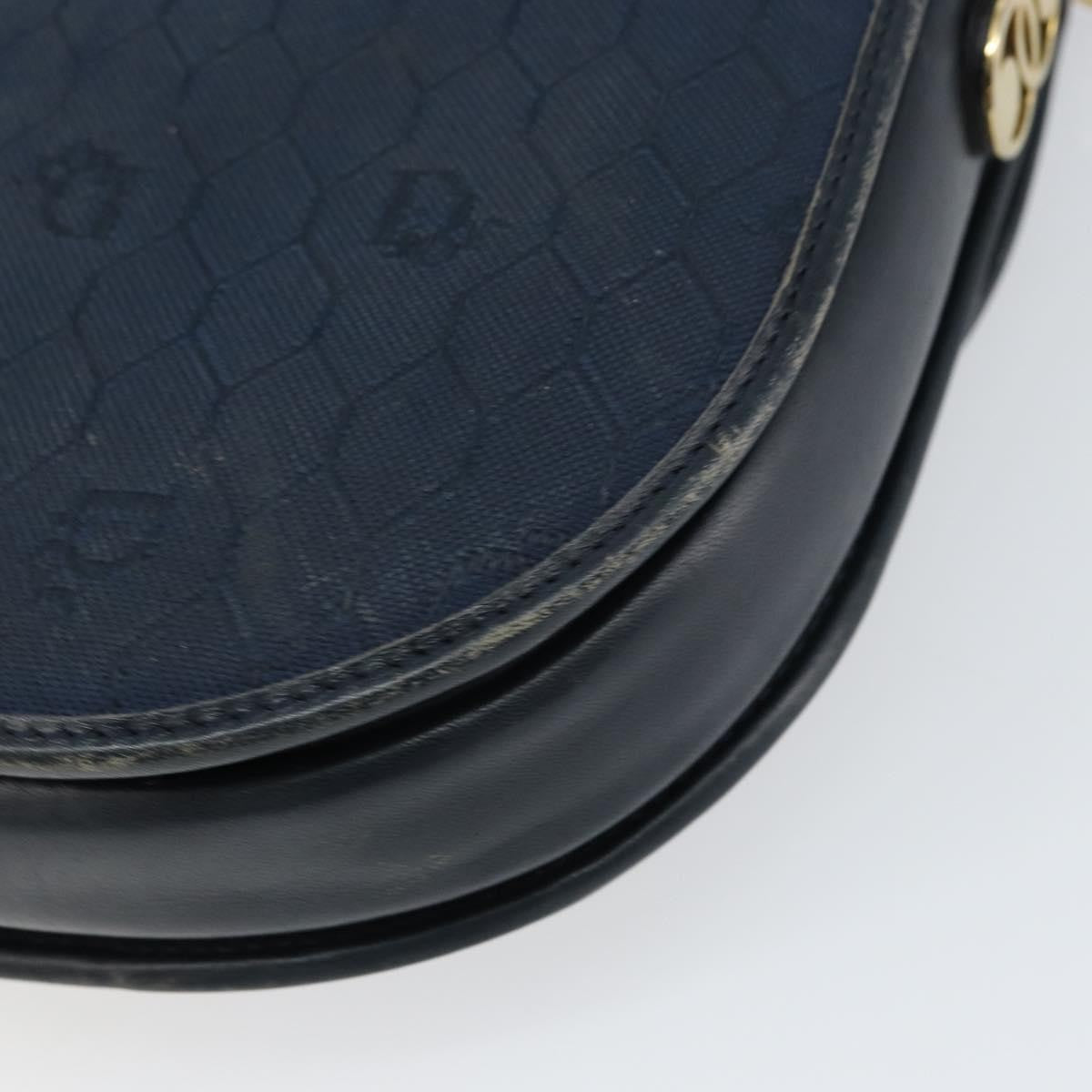 Christian Dior Vintage Honeycomb Shoulder Bag Canvas Navy Canvas Shoulder Bag Bag (Pre-Owned)