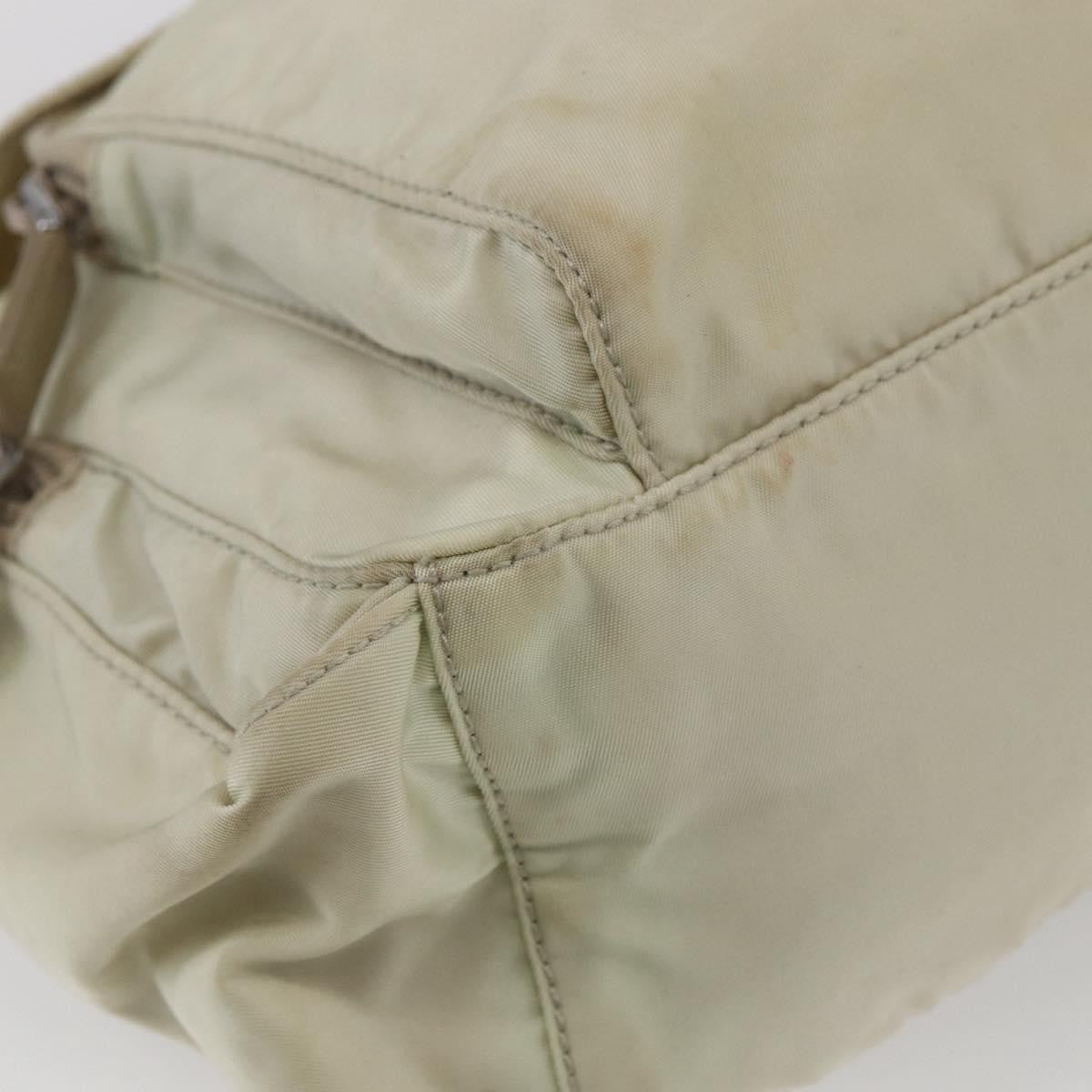 Prada Buckle Messenger Bag Tessuto Beige Nylon Shoulder Bag Bag