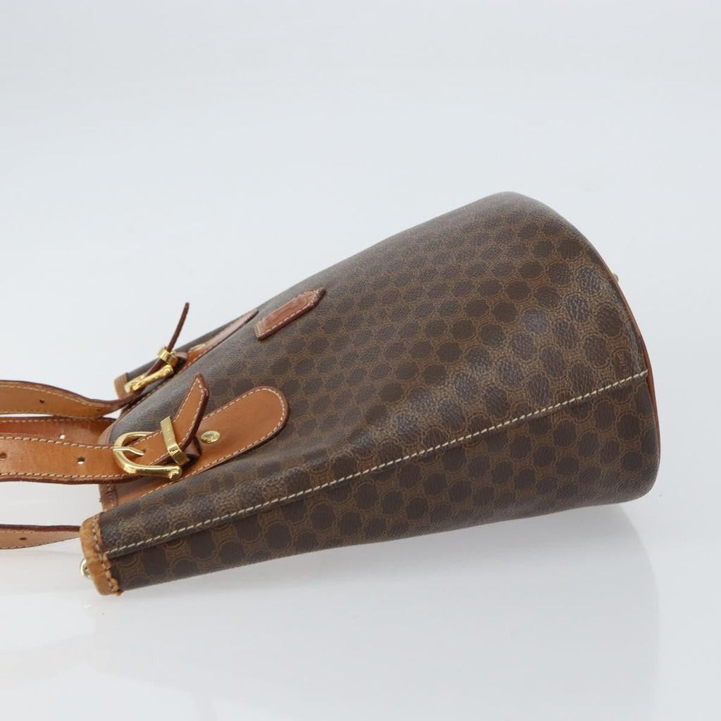 Celine Vintage Macadam Tote Bag Canvas Brown Pvc Tote Bag Bag