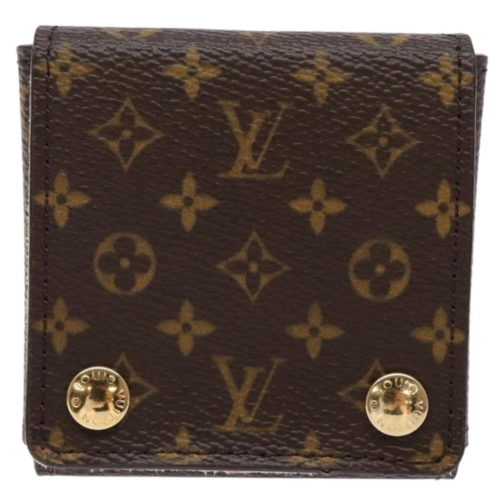 Louis Vuitton Case Jewelry Box Canvas Brown Canvas Wallets Accessory