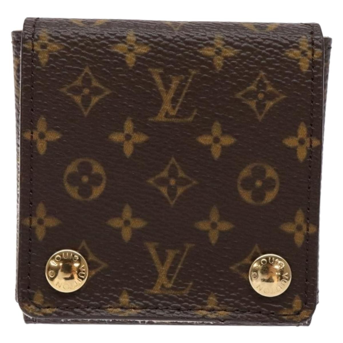 Louis Vuitton Case Jewelry Box Canvas Brown Canvas Wallets Accessory