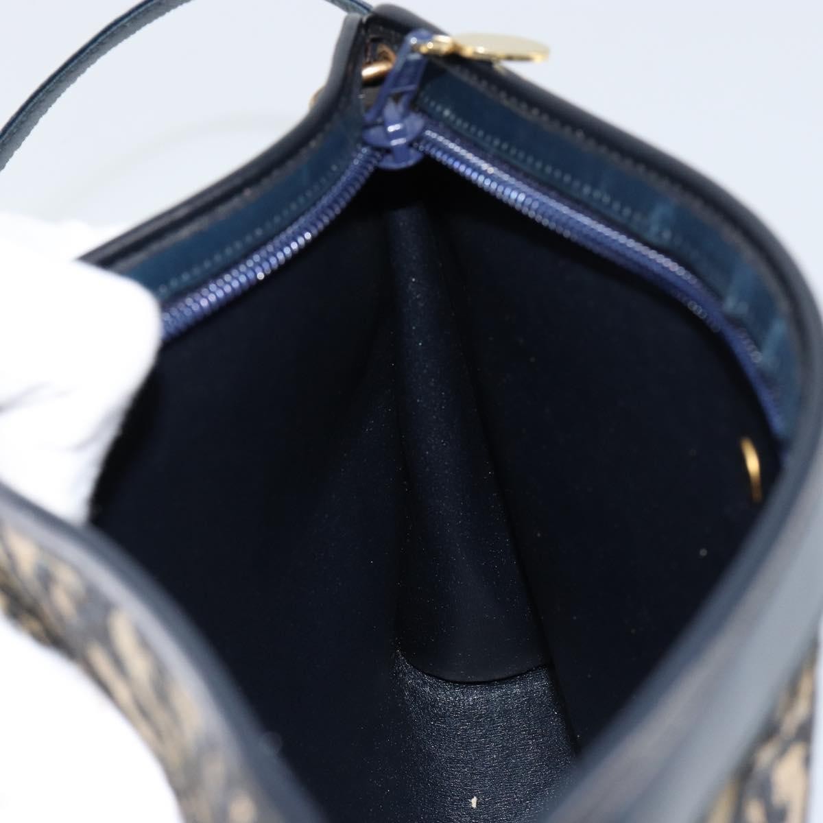 Christian Dior Vintage Trotter Shoulder Bag Canvas Navy Canvas Shoulder Bag Bag (Pre-Owned)
