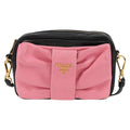 Prada Bow Camera Crossbody Bag Nappa Leather Black Leather Shoulder Bag Bag