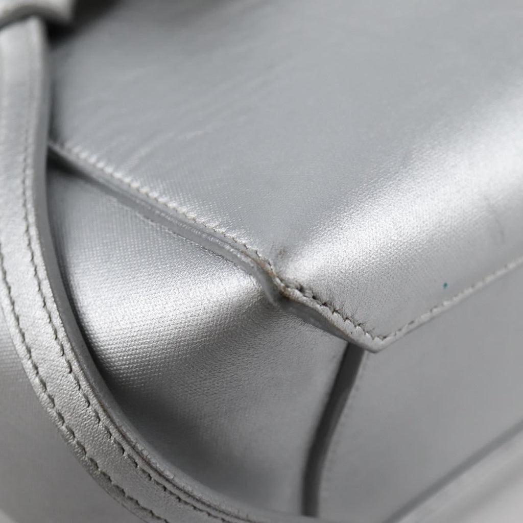 Celine Belt Bag Textured Leather Silver Leather Handbag
