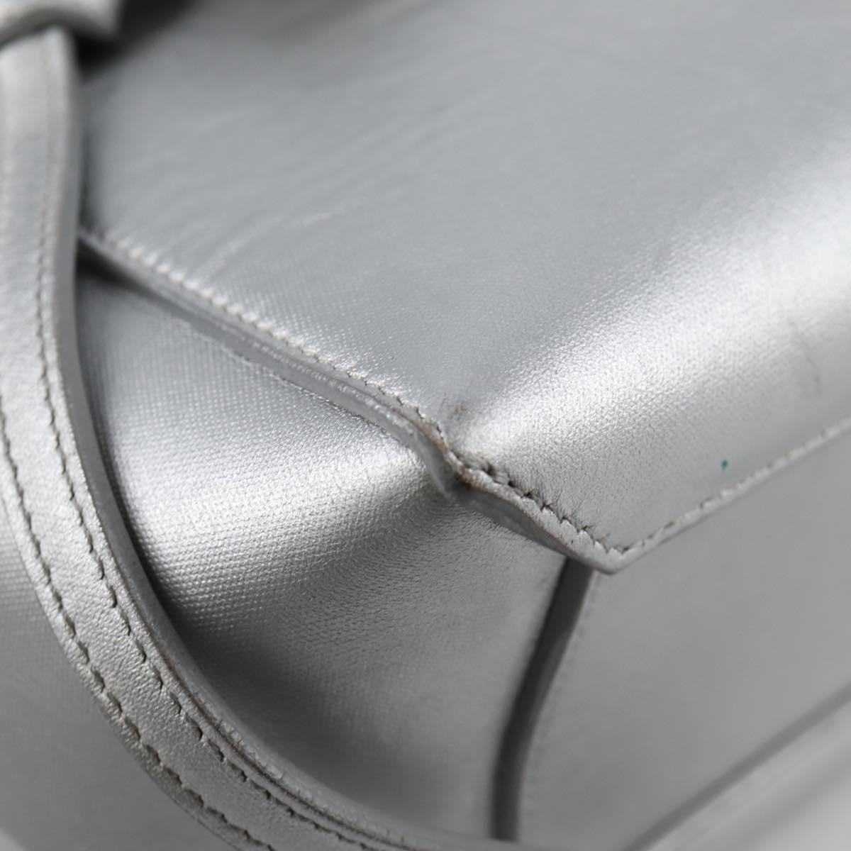 Celine Belt Bag Textured Leather Silver Leather Handbag