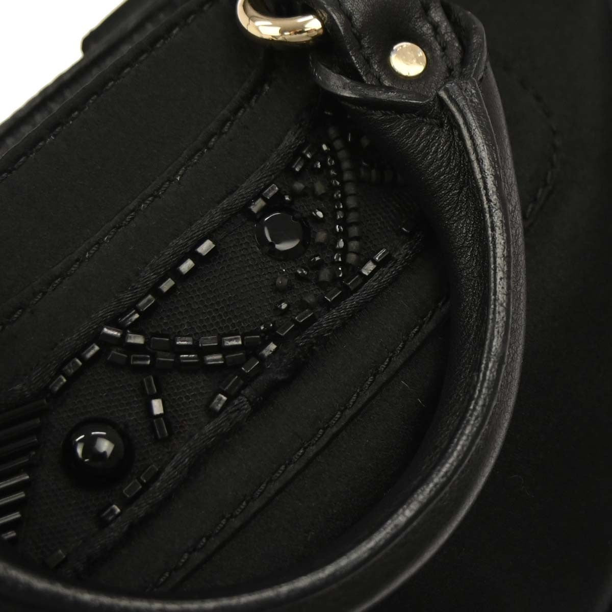 Celine Boogie Satchel Satin Black Satin Handbag