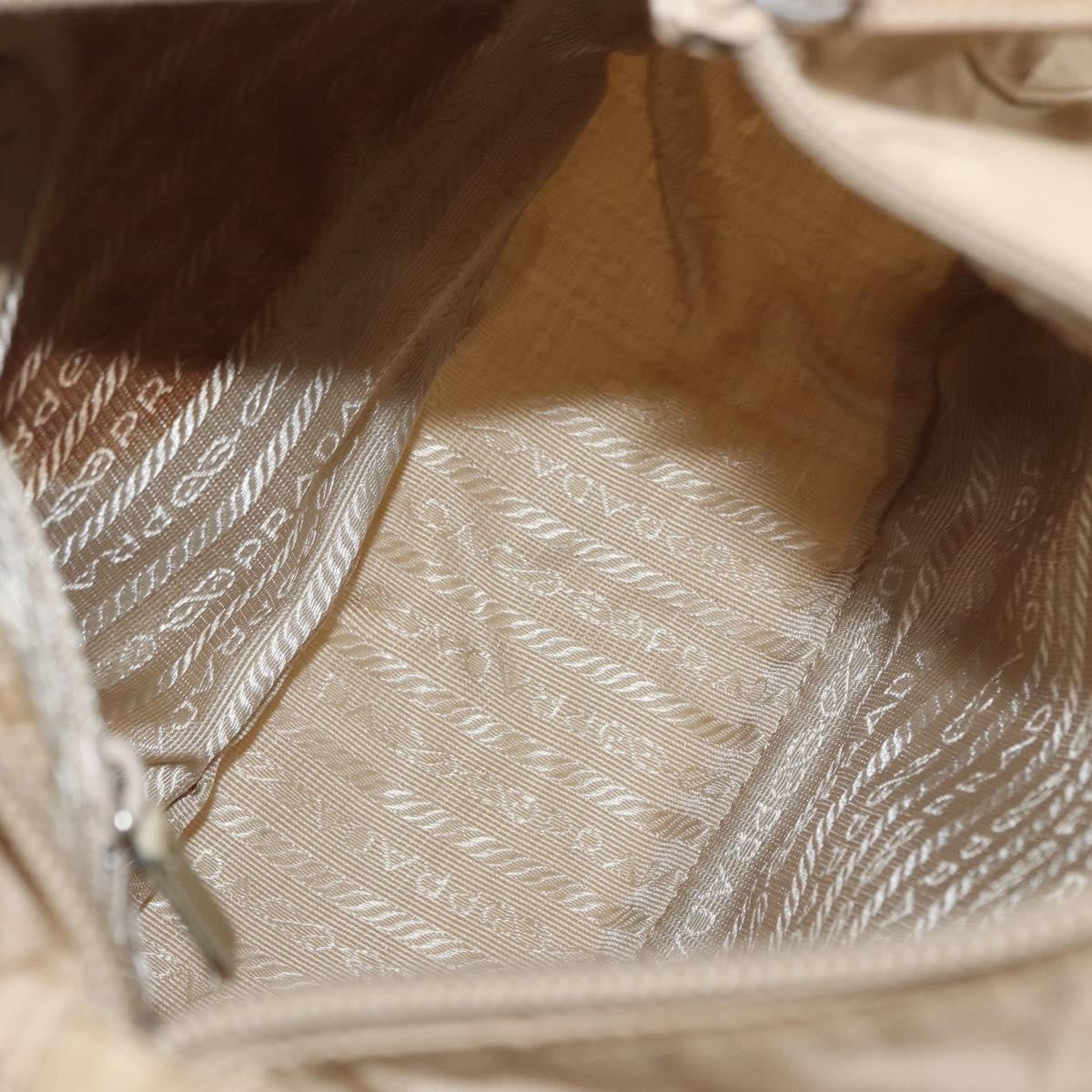 Prada Buckle Messenger Bag Tessuto Beige Nylon Shoulder Bag Bag