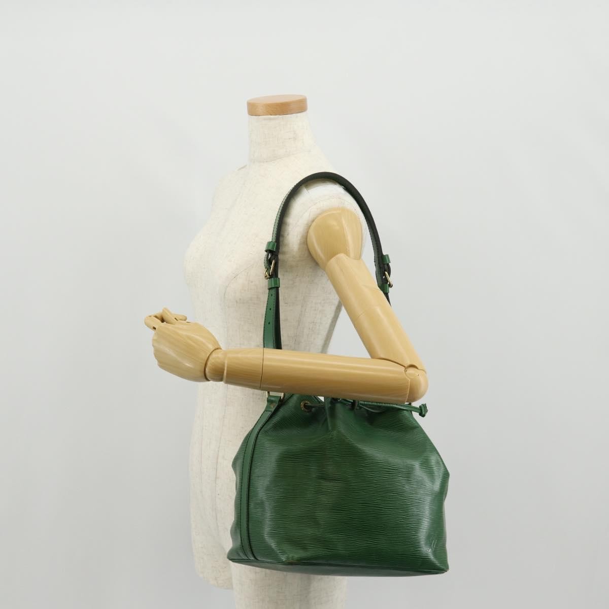 Louis Vuitton Petit Noe Handbag Epi Leather Green Leather Shoulder Bag