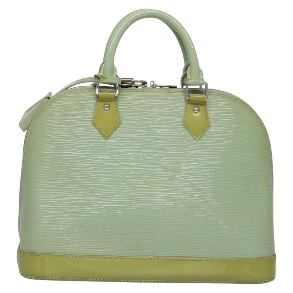 Louis Vuitton Alma Handbag Electric Epi Leather Green Patent_Leather Handbag