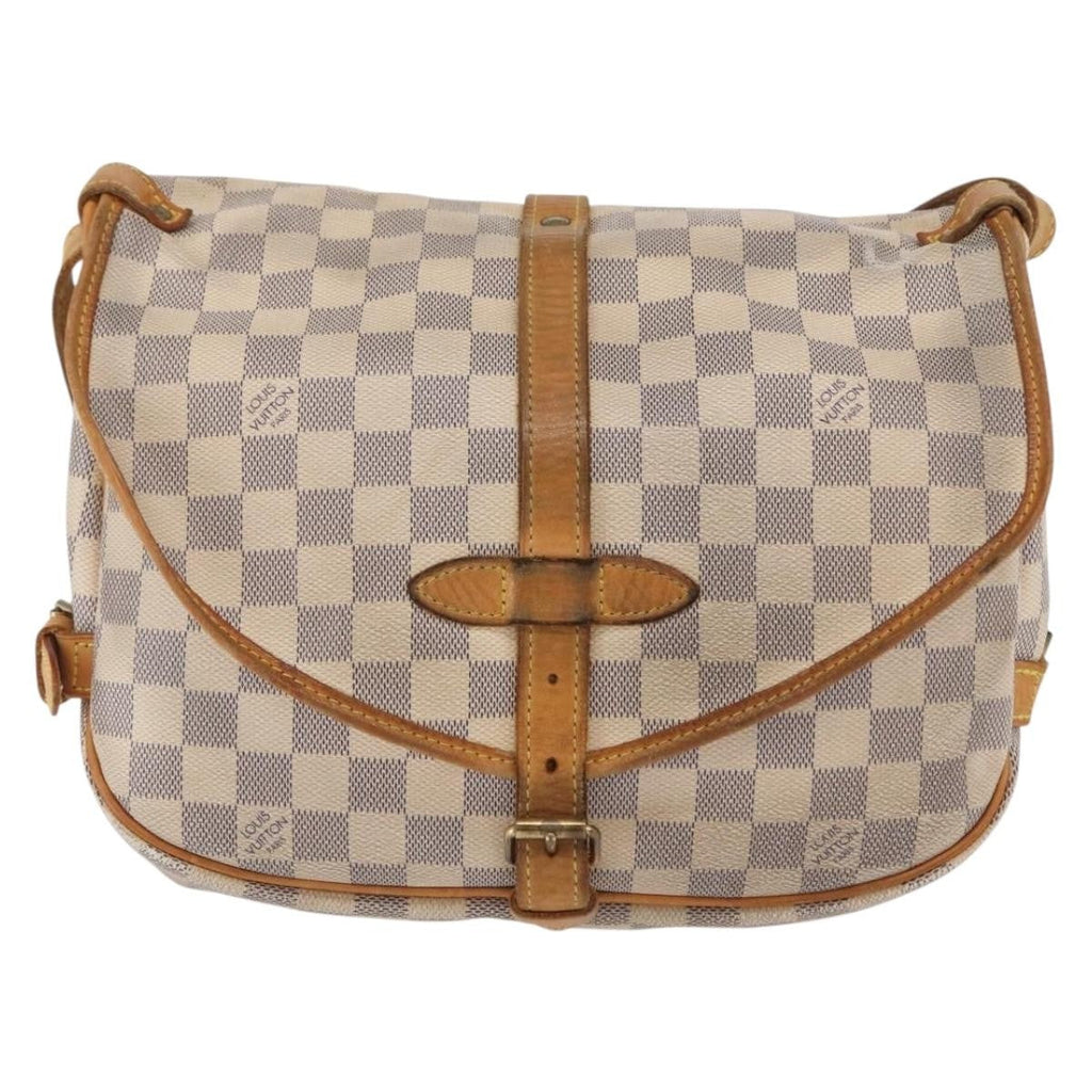 Louis Vuitton Saumur Handbag Damier Beige Canvas Shoulder Bag